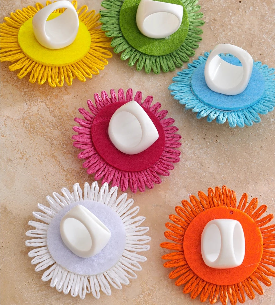 Lafite grass resin flower y2k fashion ring - product image