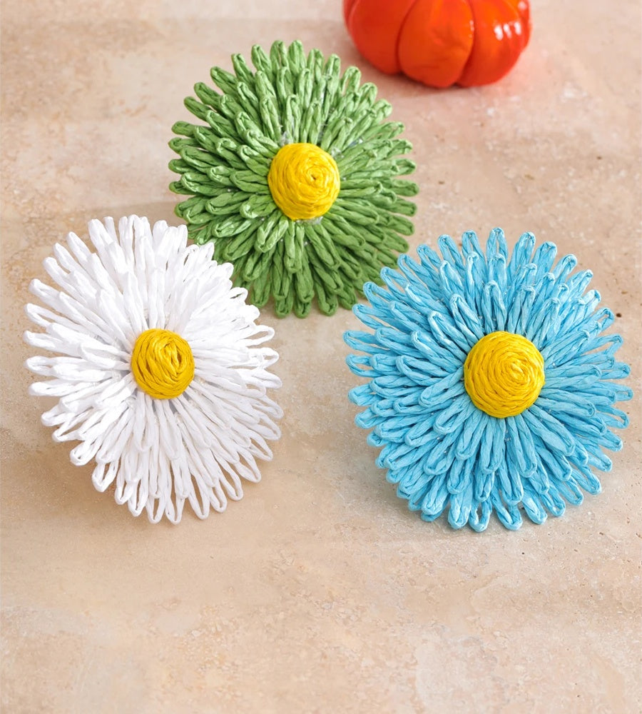 Lafite grass resin flower y2k fashion ring - product image