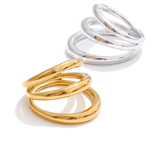 Layered abstract finger ring adjustable - product image