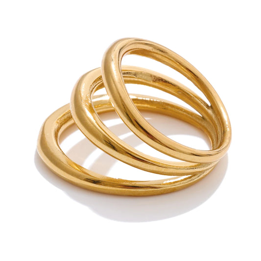 Layered abstract finger ring adjustable - product image