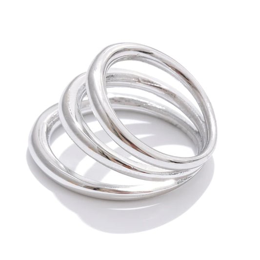 Layered abstract finger ring adjustable - product image
