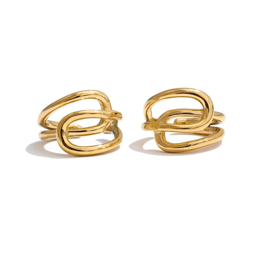 Layered minimalist ear bone adjustable clip earrings - product image