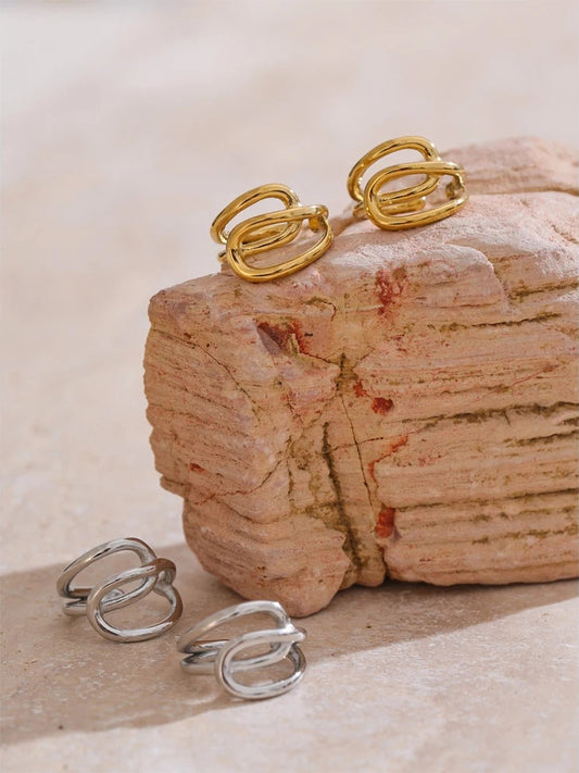 Layered minimalist ear bone adjustable clip earrings - product image
