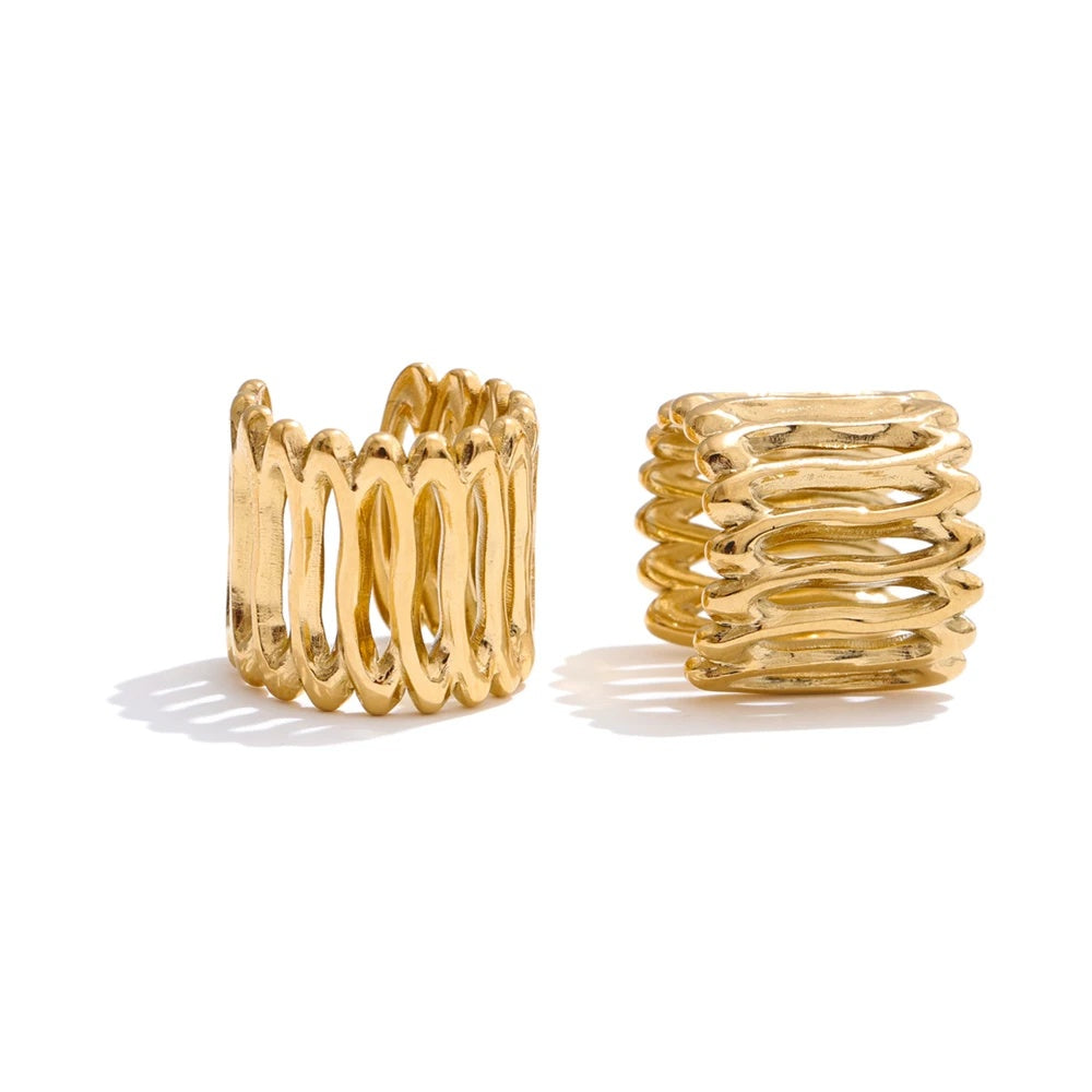 Layered modern adjustable ear bone clip earrings - product image