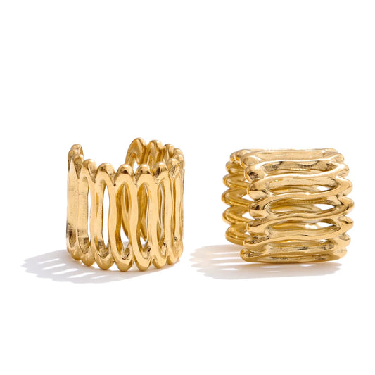 Layered modern adjustable ear bone clip earrings - product image
