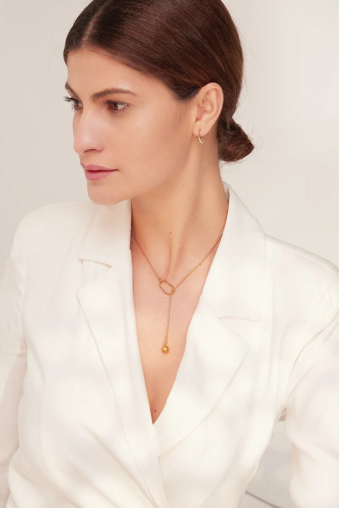 Long bib chain modern collar necklace - product image