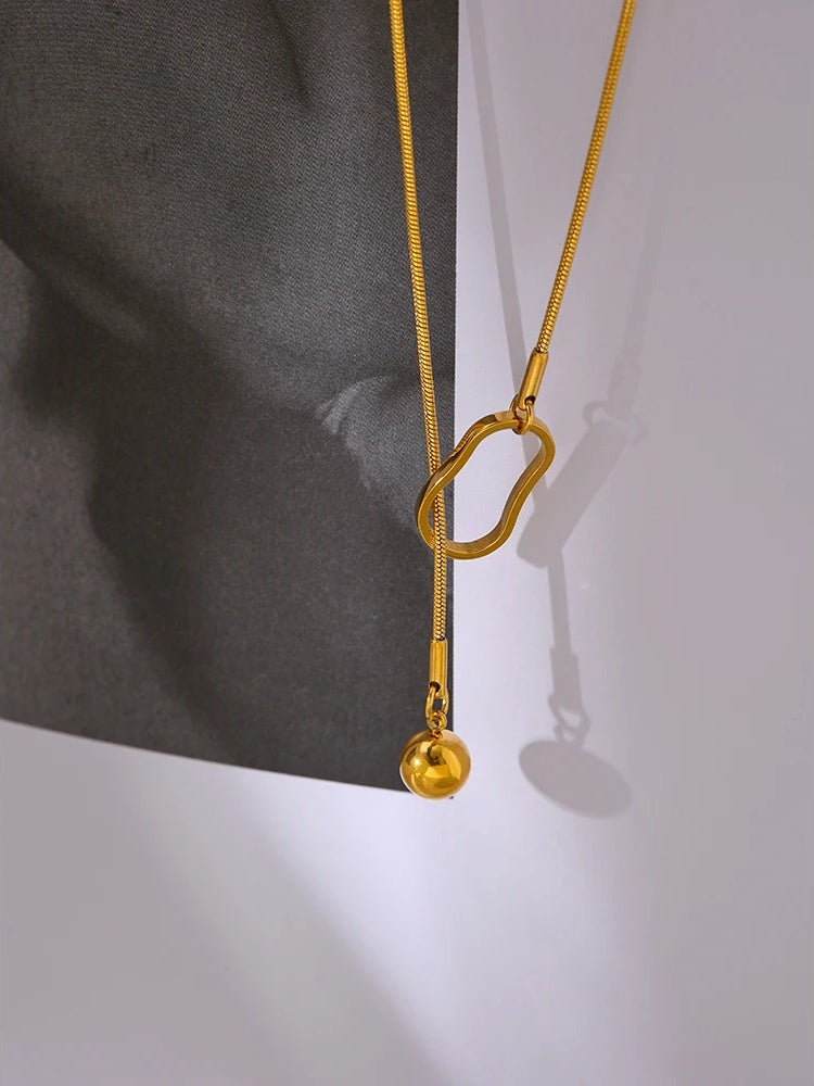 Long bib chain modern collar necklace - product image