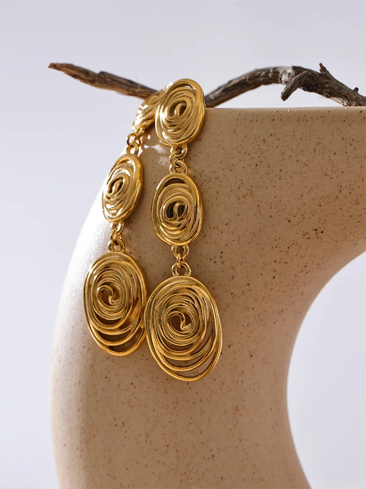 Long cast charms drop dangle earrings - product image