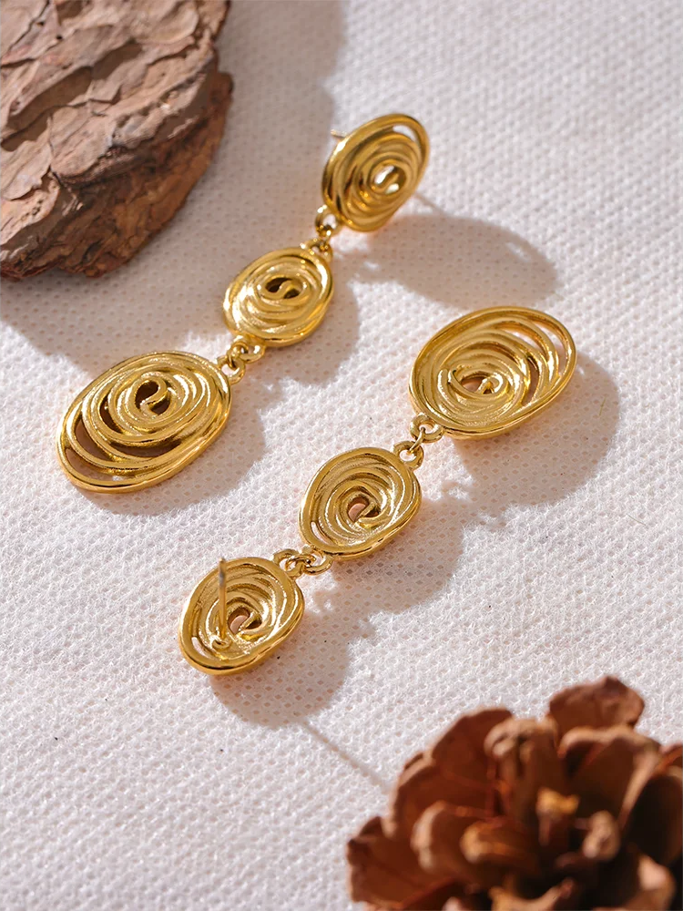 Long cast charms drop dangle earrings - product image
