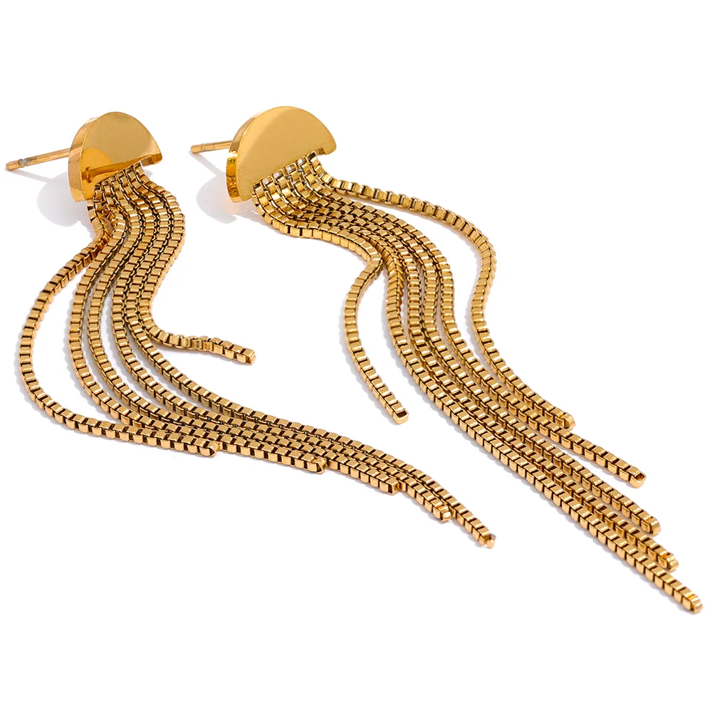 Long tassel drop dangle modern party earrings - product image