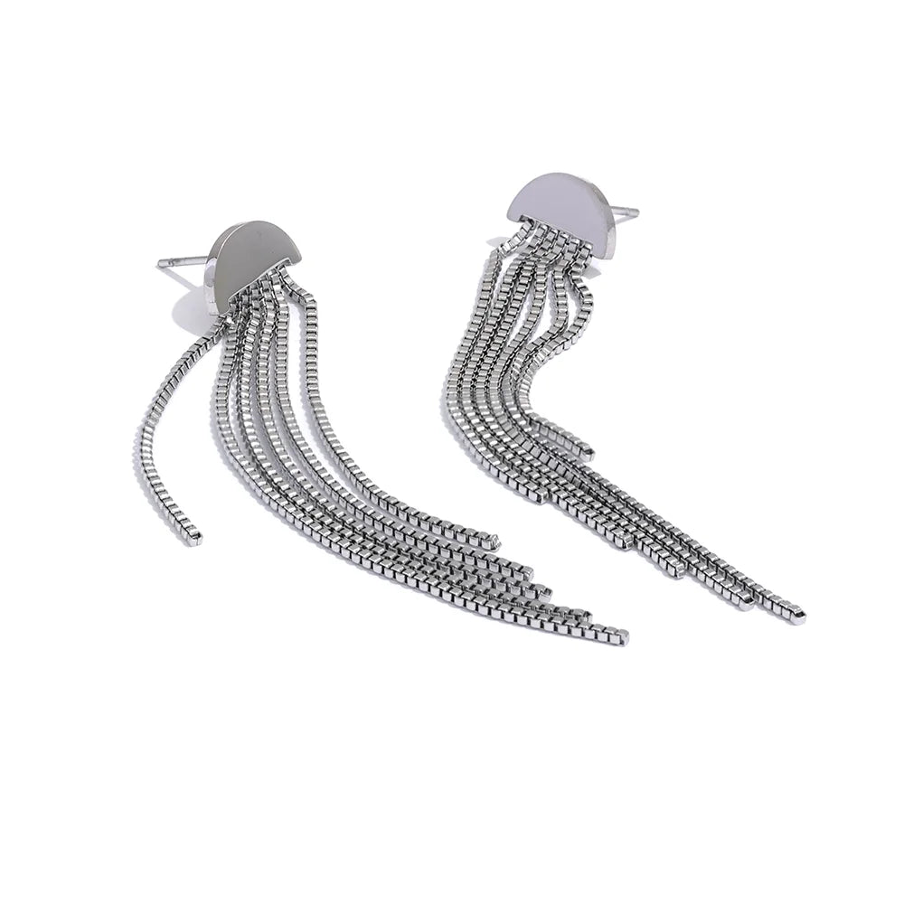 Long tassel drop dangle modern party earrings - product image