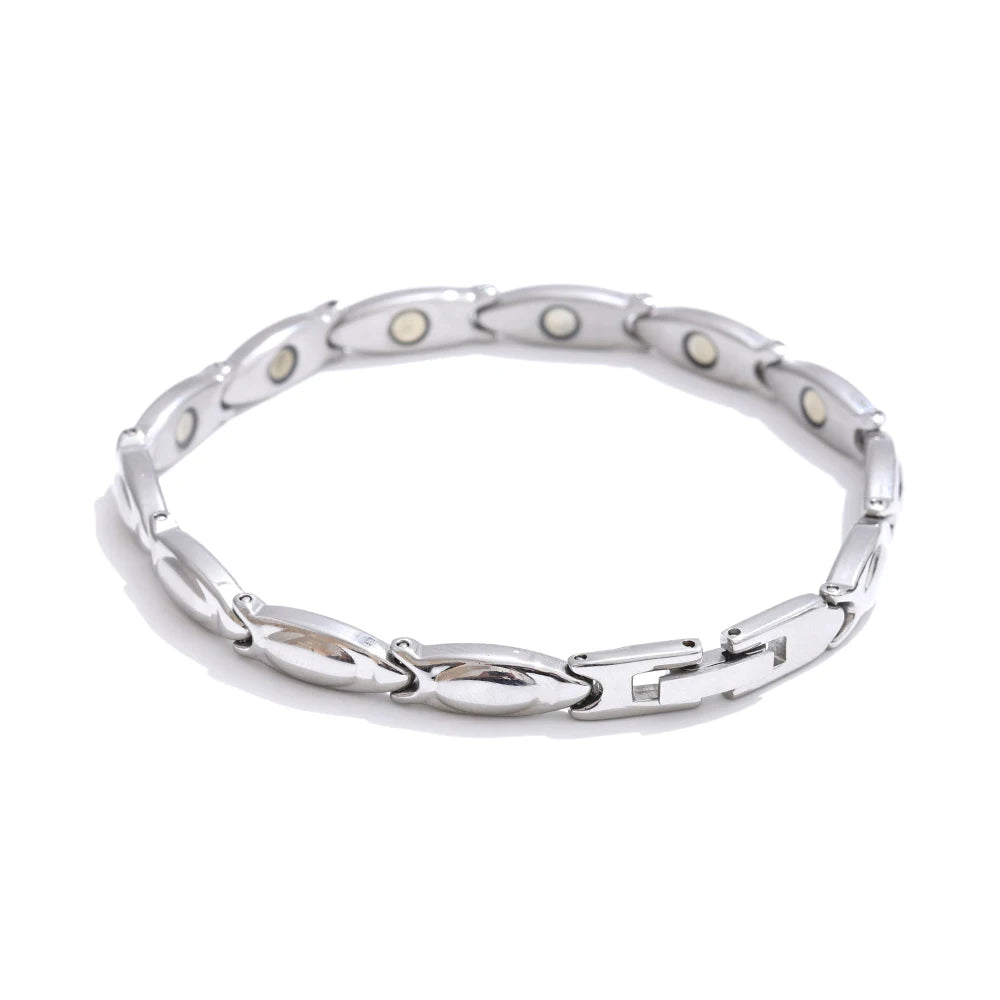 Magnetic chain polished stainless steel bracelet - product image