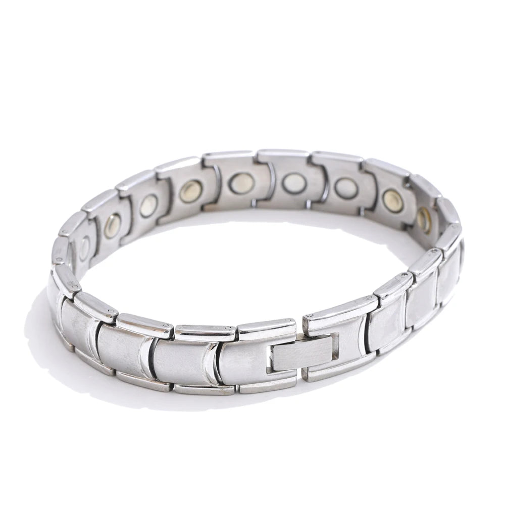 Magnetic chain polished stainless steel bracelet - product image
