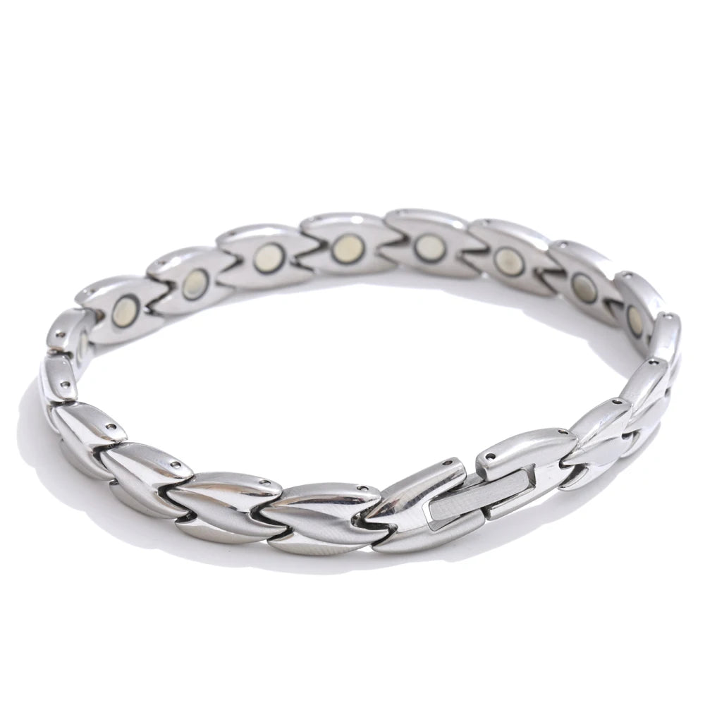 Magnetic chain polished stainless steel bracelet - product image