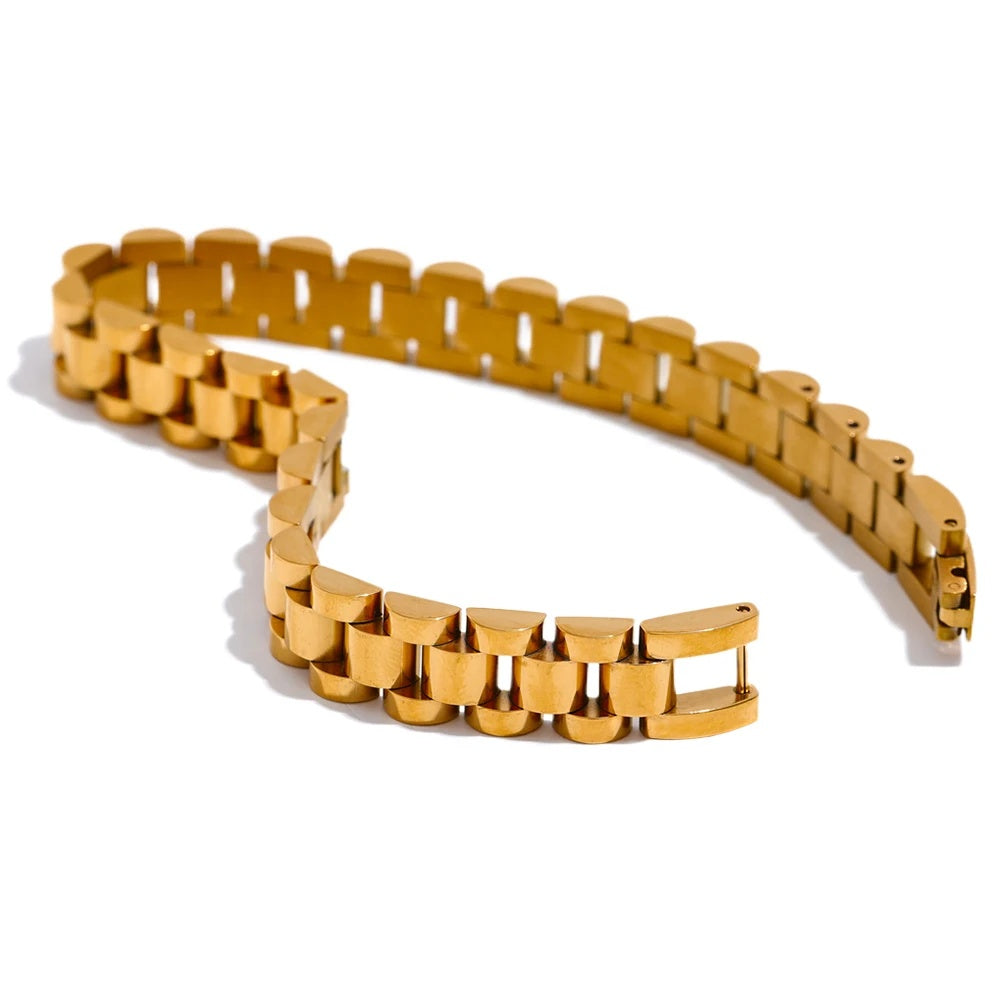 Men stainless steel metal cuban chain bracelet - product image