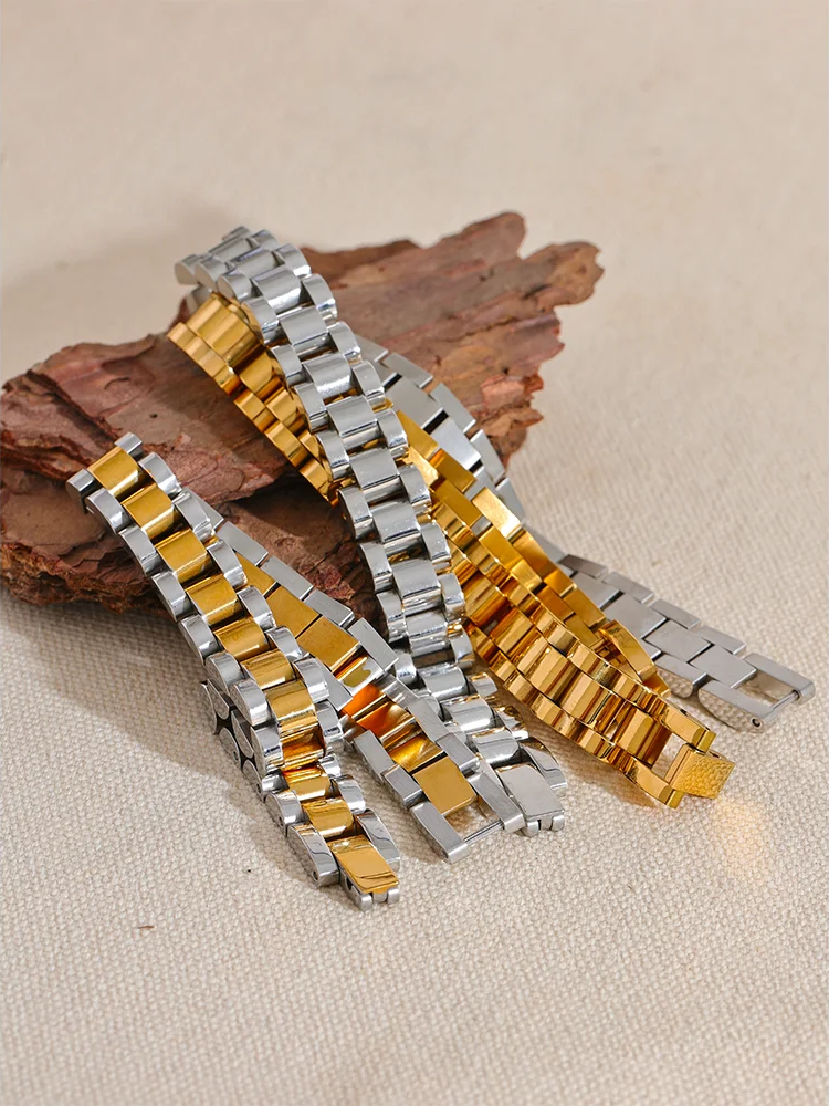 Men stainless steel metal cuban chain bracelet - product image