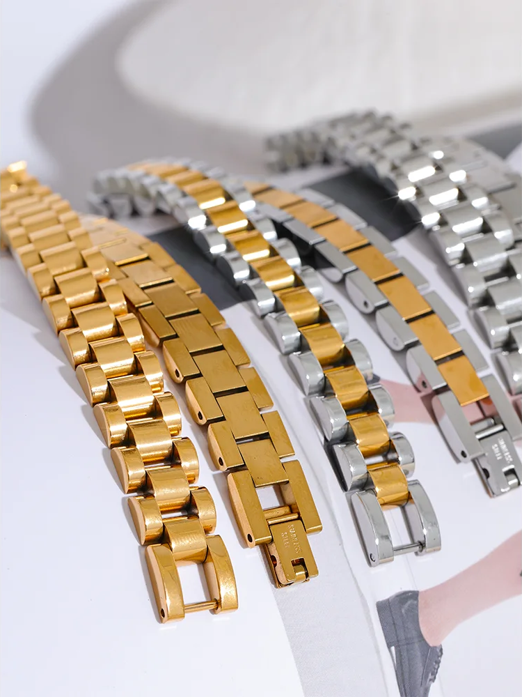 Men stainless steel metal cuban chain bracelet - product image