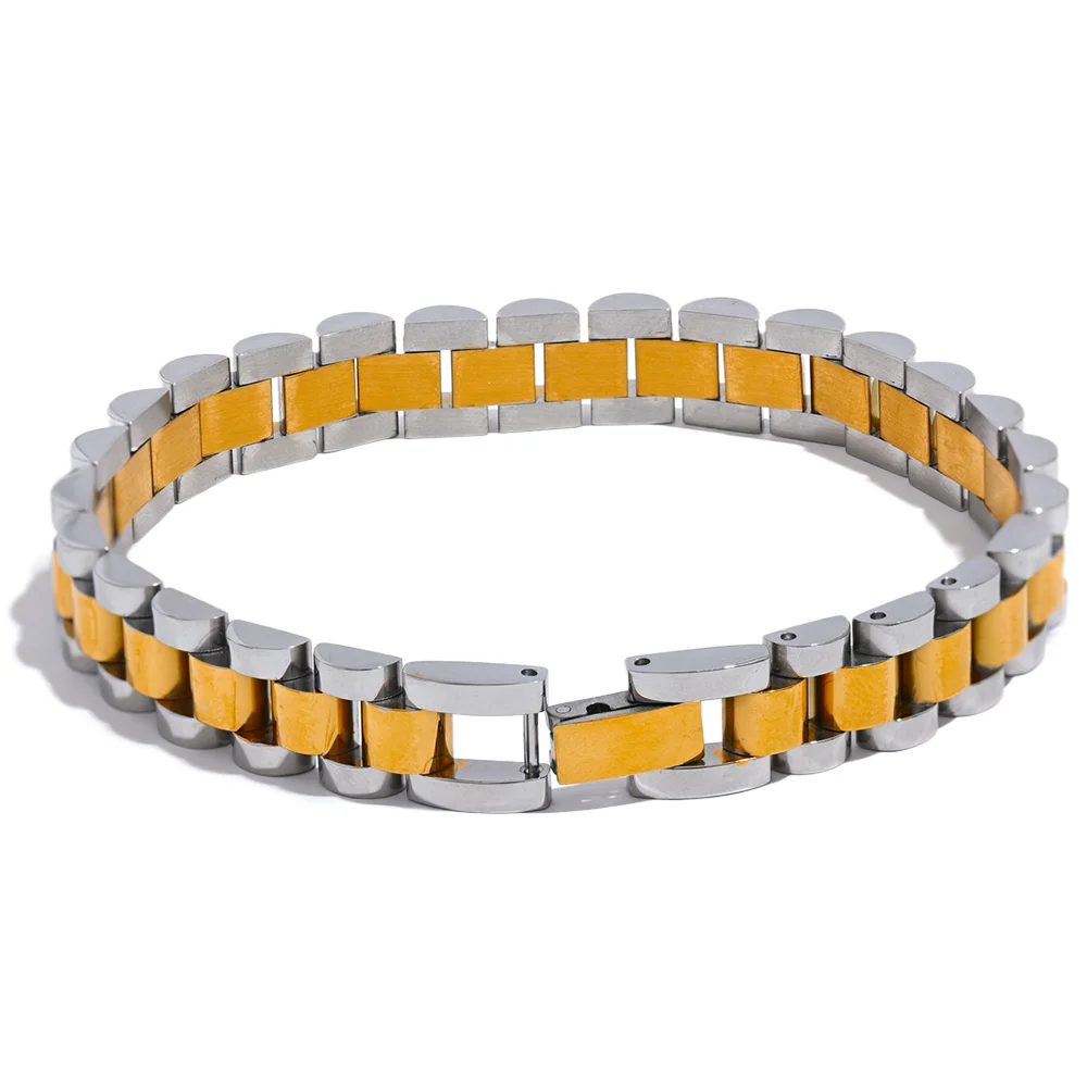 Men stainless steel metal cuban chain bracelet - product image