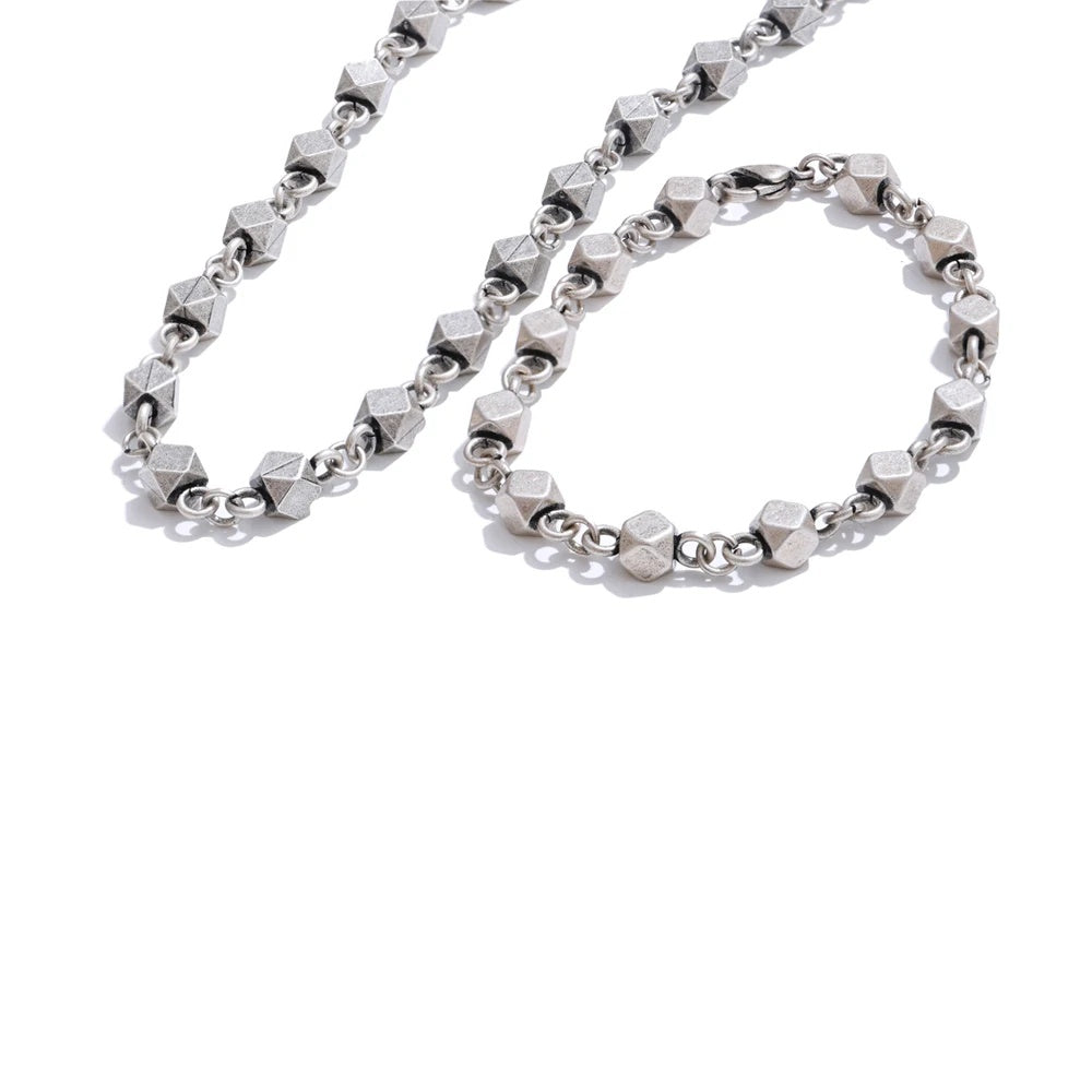 Men's handmade chain necklace bracelet set - product image