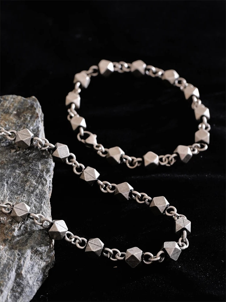 Men's handmade chain necklace bracelet set - product image