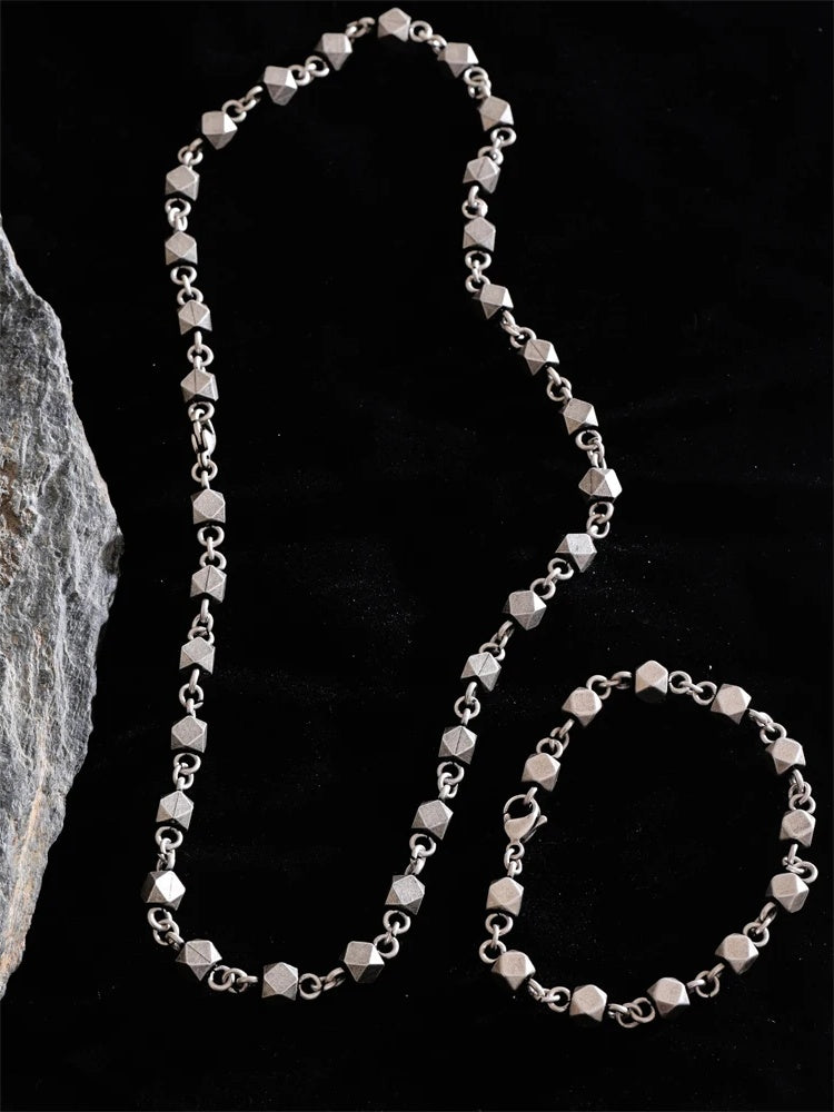 Men's handmade chain necklace bracelet set - product image