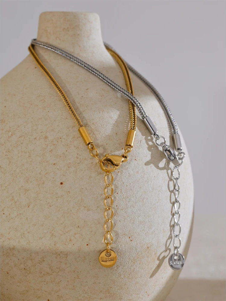 Metal chain necklace bracelet bangle set - product image