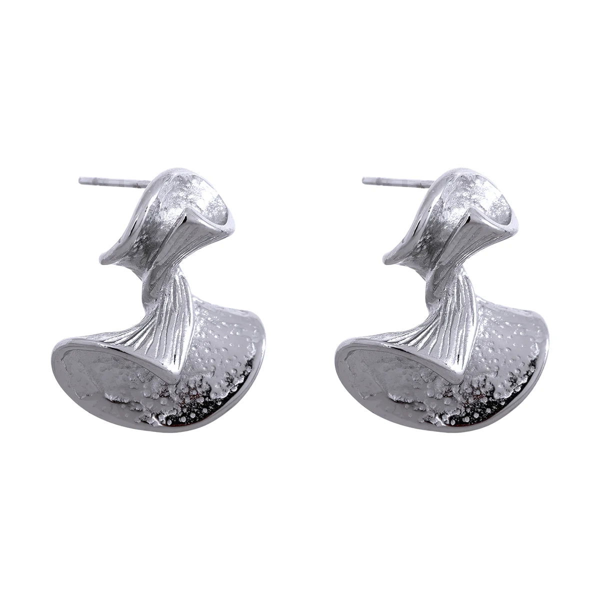 Metal fan charm stud earrings women - product image