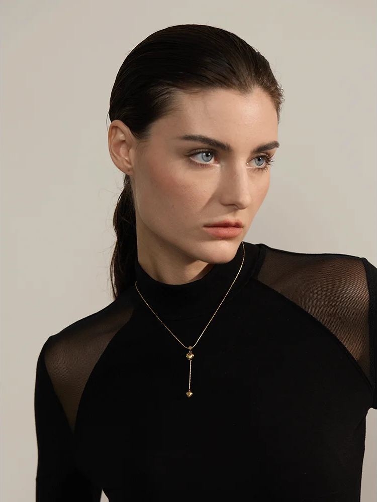 Metal heart in love pendant necklace - product image