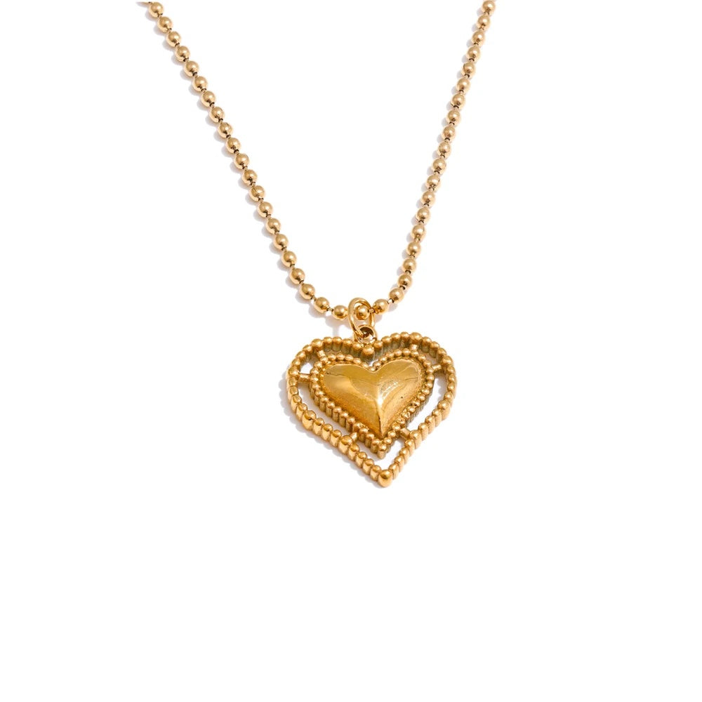 Metal heart love pendant necklace - product image