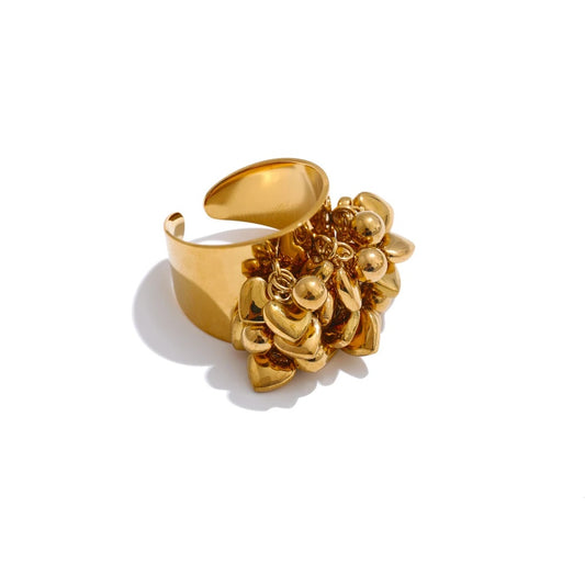 Metal heart tassel handmade exclusive ring - product image