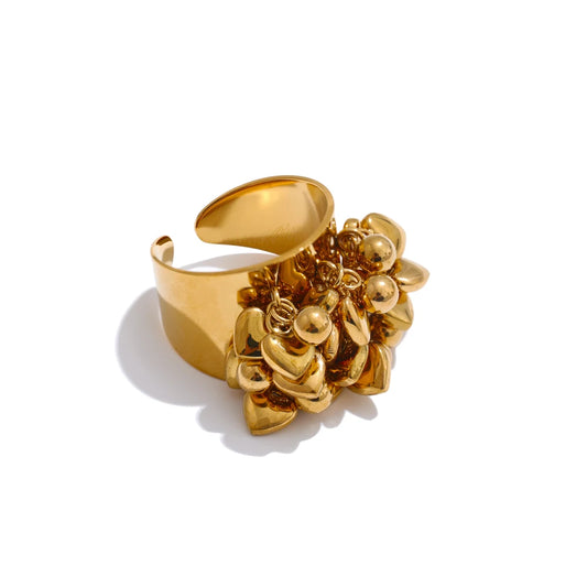 Metal heart tassel handmade exclusive ring - product image