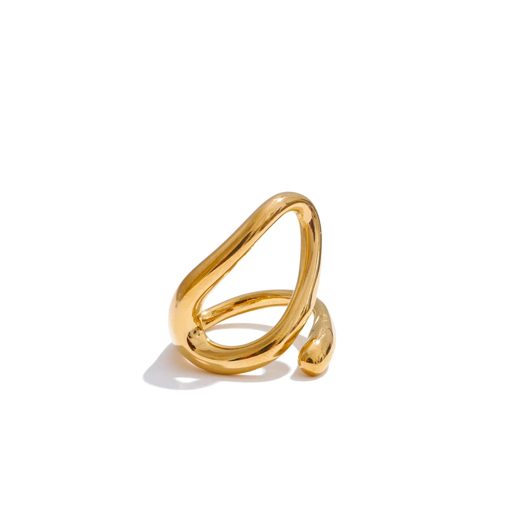 Minimalist abstract stainless steel daily ring - product image