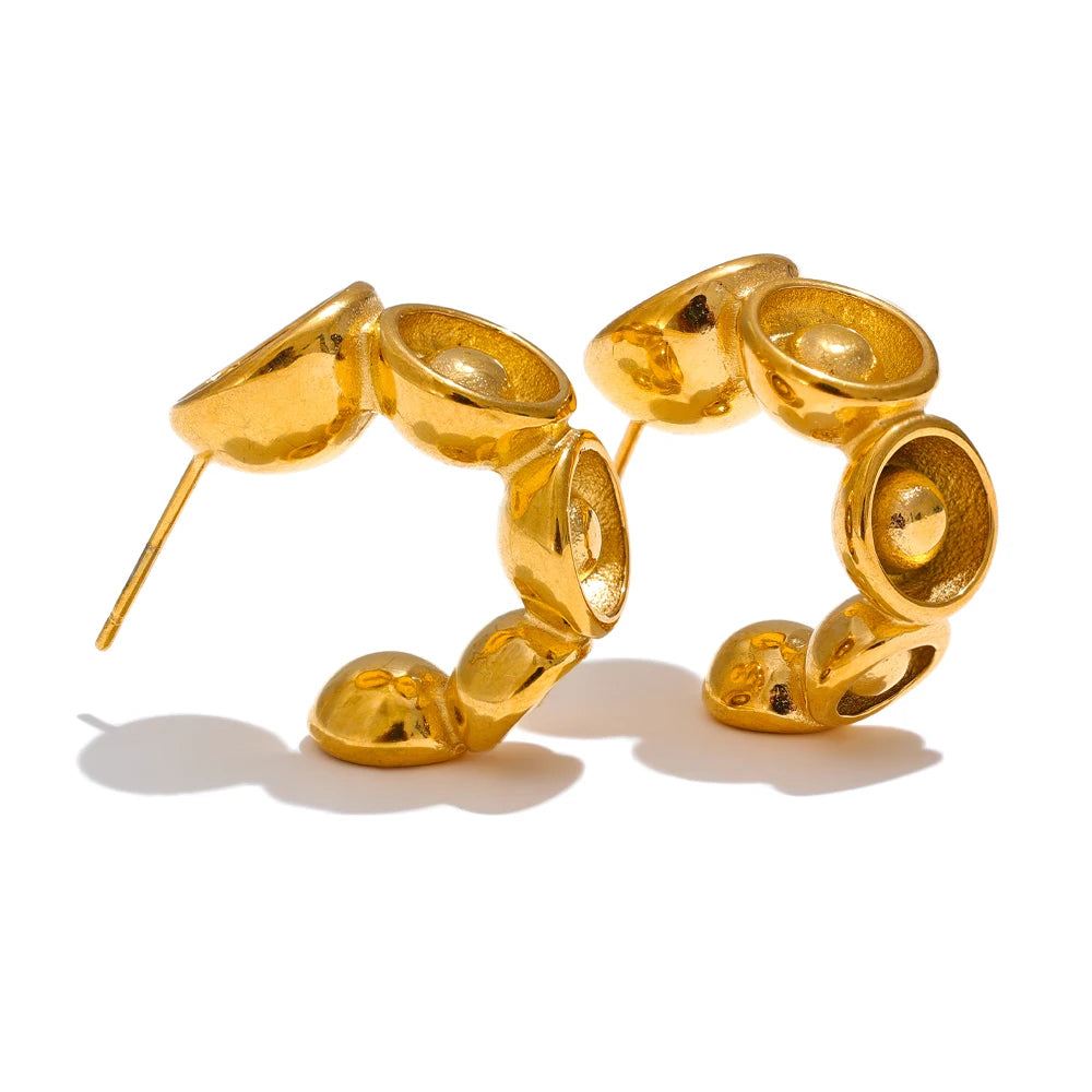 Minimalist c shape hoop earrings anti allergic - product image