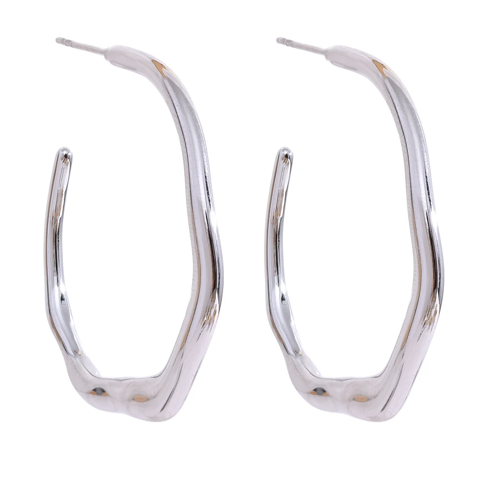 Minimalist contemporary chic waterproof hoop earrings - product image