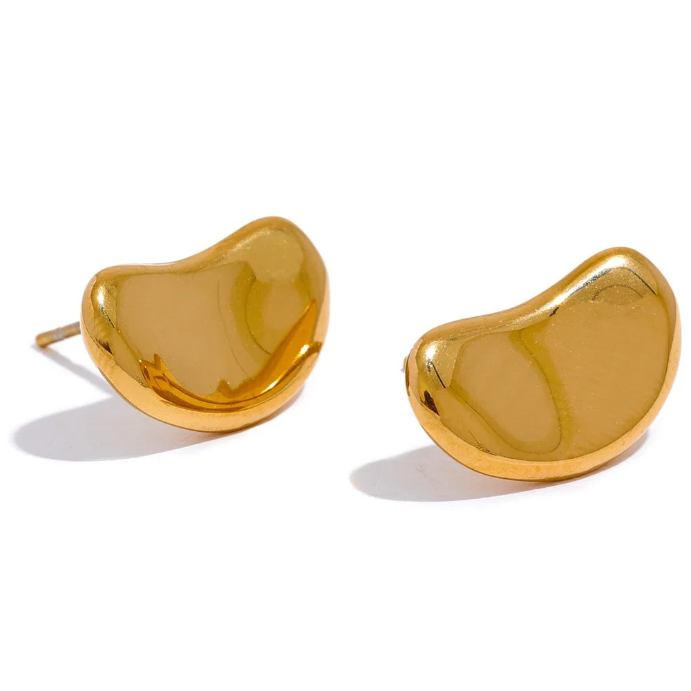 Minimalist daily metal stud earrings women - product image