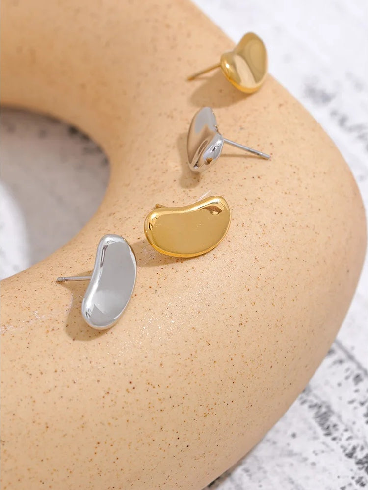 Minimalist daily metal stud earrings women - product image