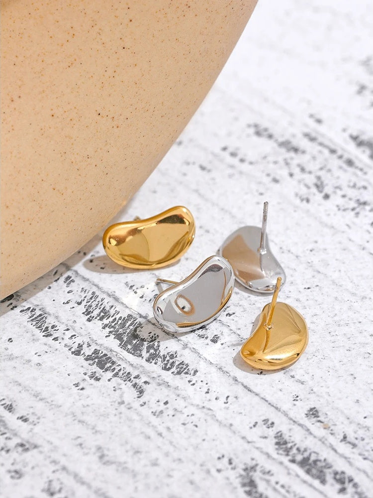 Minimalist daily metal stud earrings women - product image