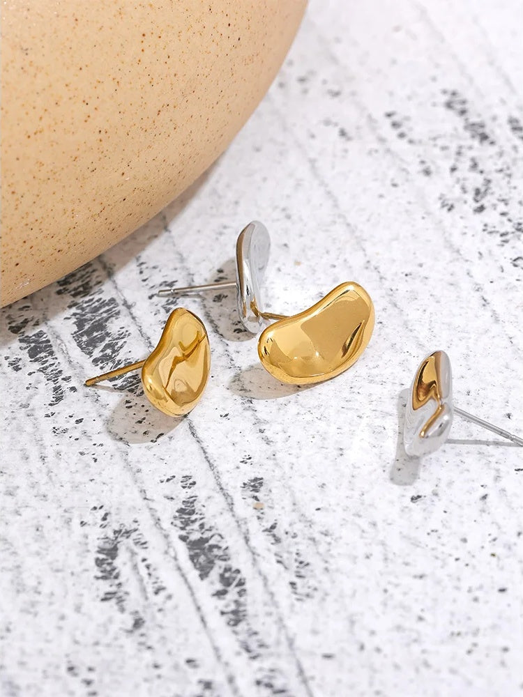 Minimalist daily metal stud earrings women - product image