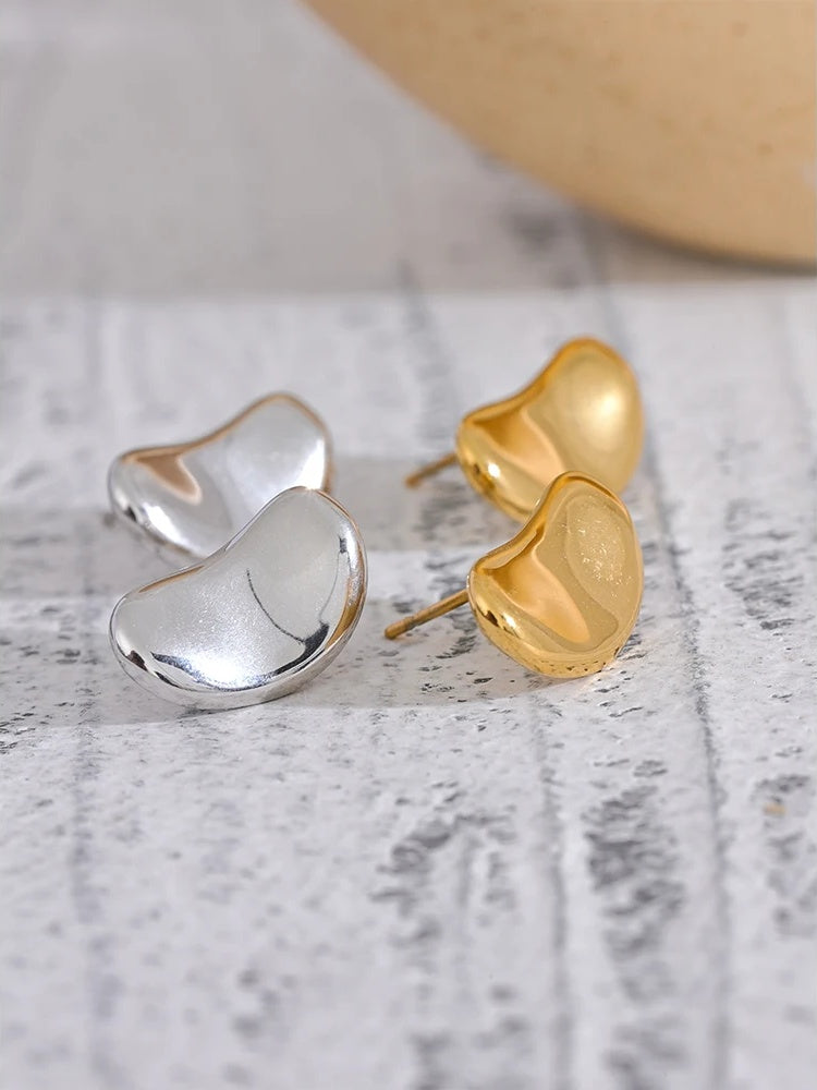 Minimalist daily metal stud earrings women - product image