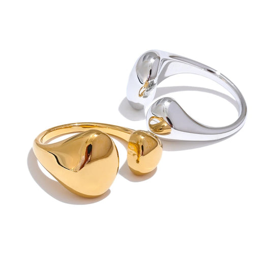 Minimalist daily smooth open adjustable ring - product image