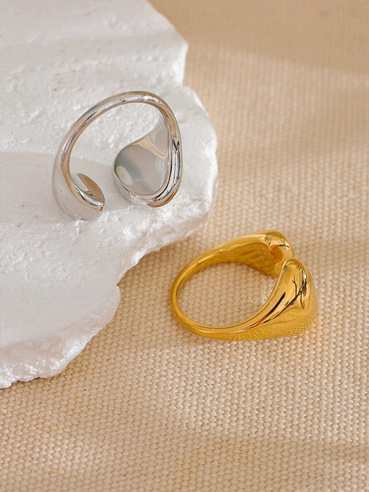 Minimalist daily smooth open adjustable ring - product image