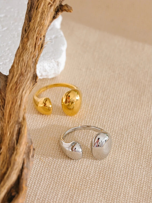 Minimalist daily smooth open adjustable ring - product image