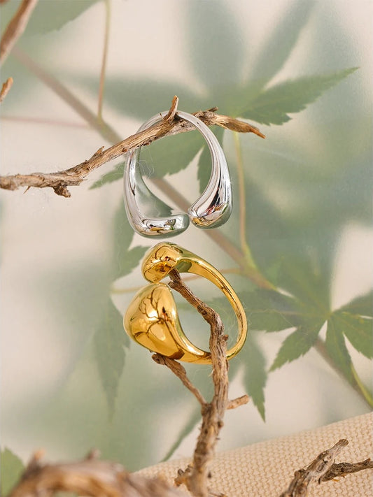 Minimalist daily smooth open adjustable ring - product image