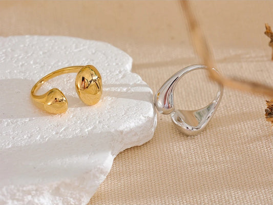 Minimalist daily smooth open adjustable ring - product image