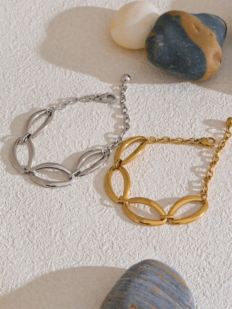 Minimalist handmade chain necklace bracelet set - product image