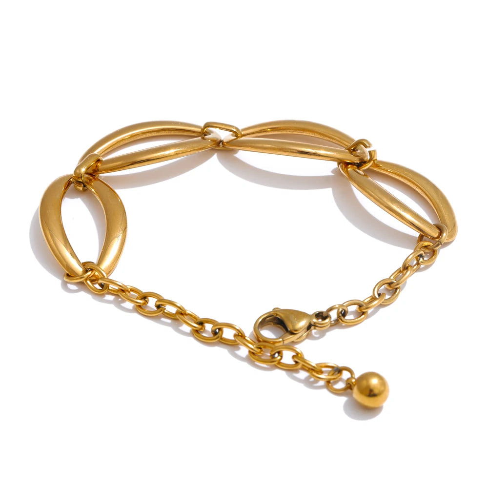 Minimalist handmade chain necklace bracelet set - product image