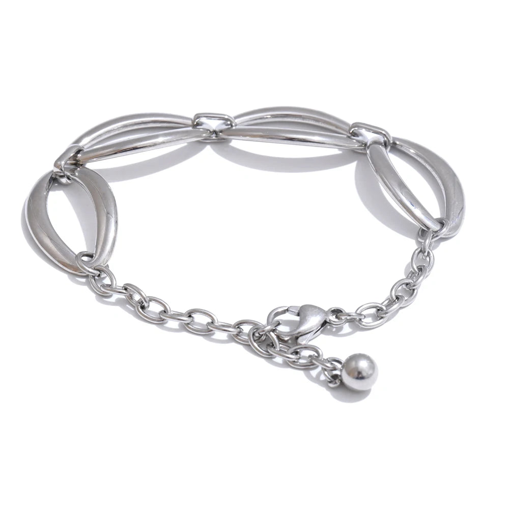 Minimalist handmade chain necklace bracelet set - product image