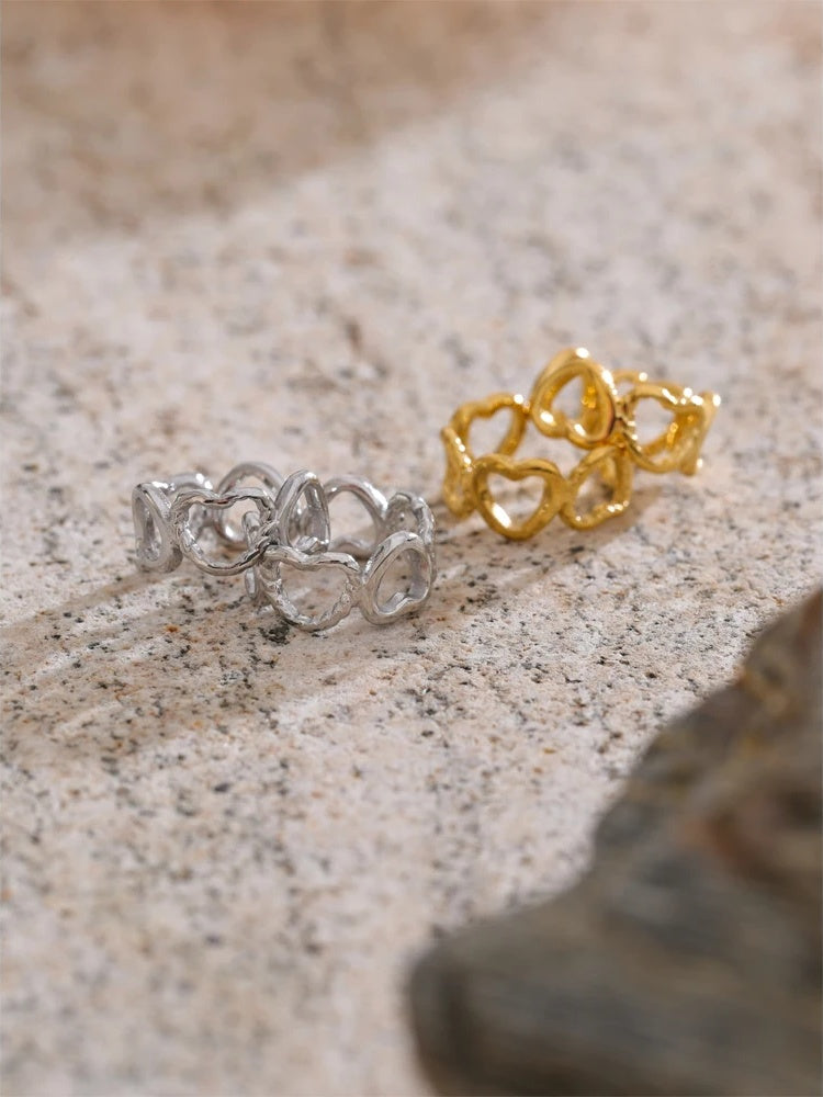 Minimalist heart hollow ear bone clip earrings - product image