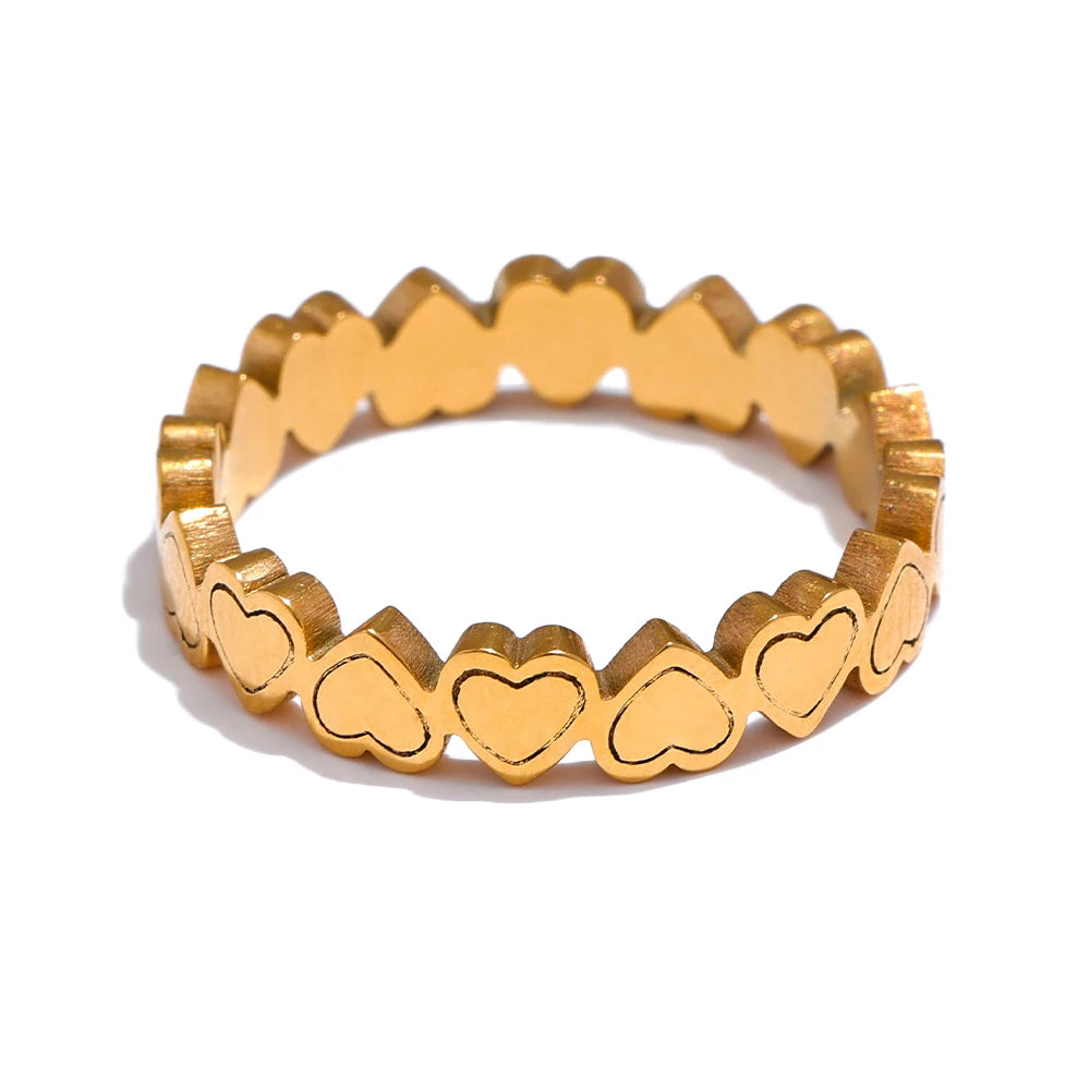 Minimalist heart modern chic fashion ring - product image