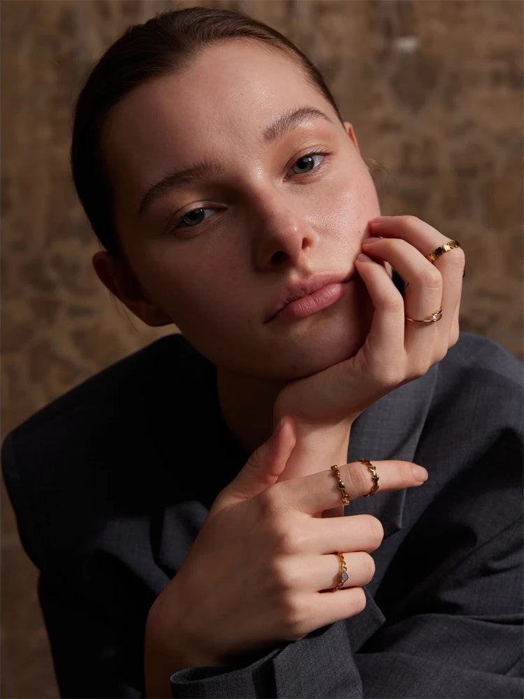 Minimalist heart modern chic fashion ring - product image